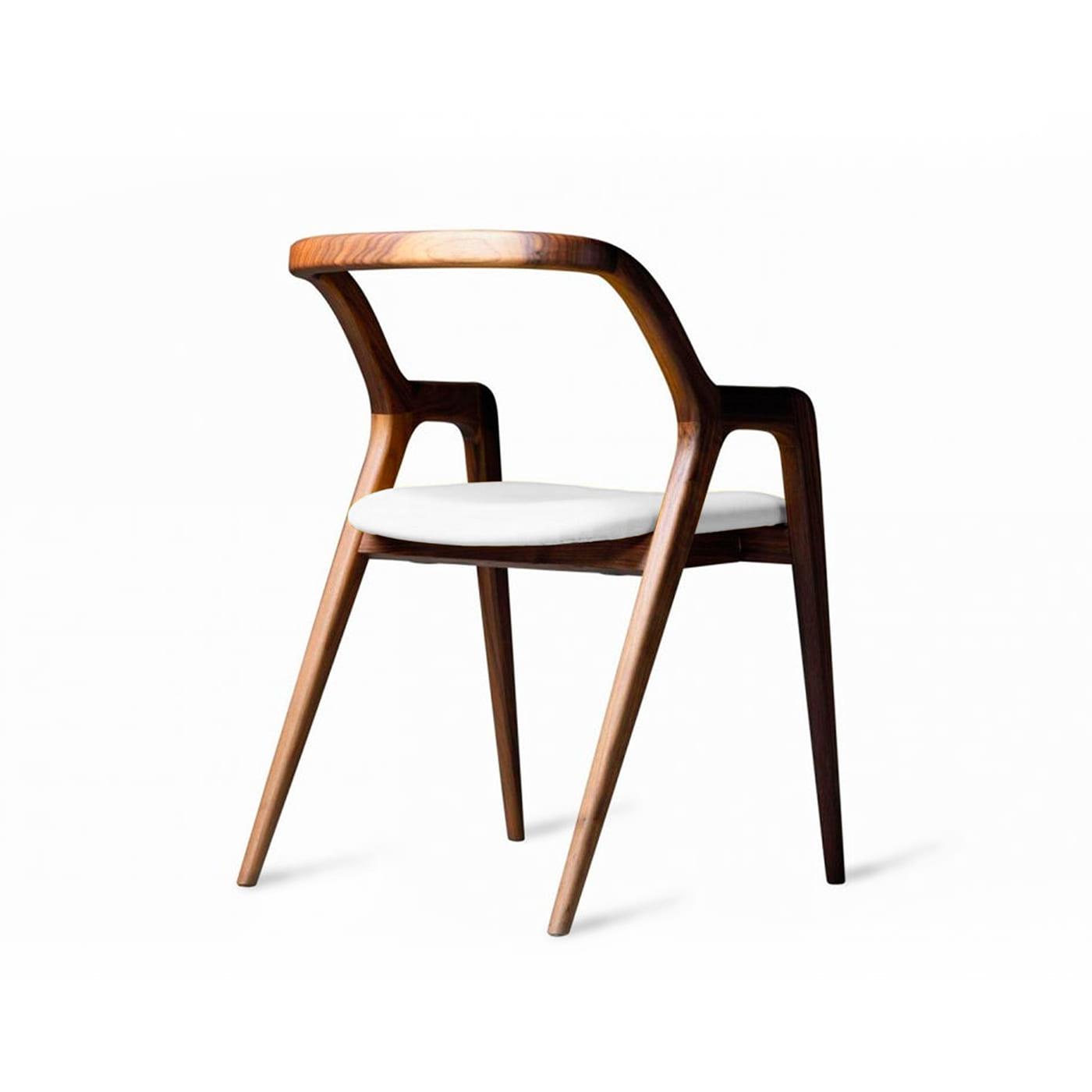 In Breve Natural Solid Walnut Chair ☞ Upholstery: Leather PANDORA 620