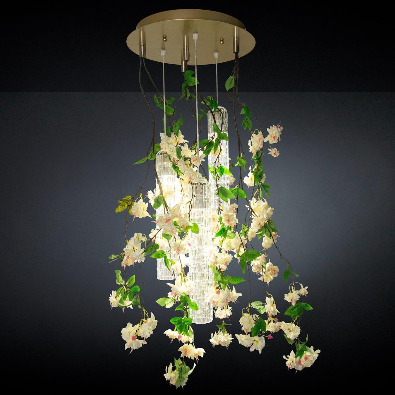 White Cascade Small Chandelier