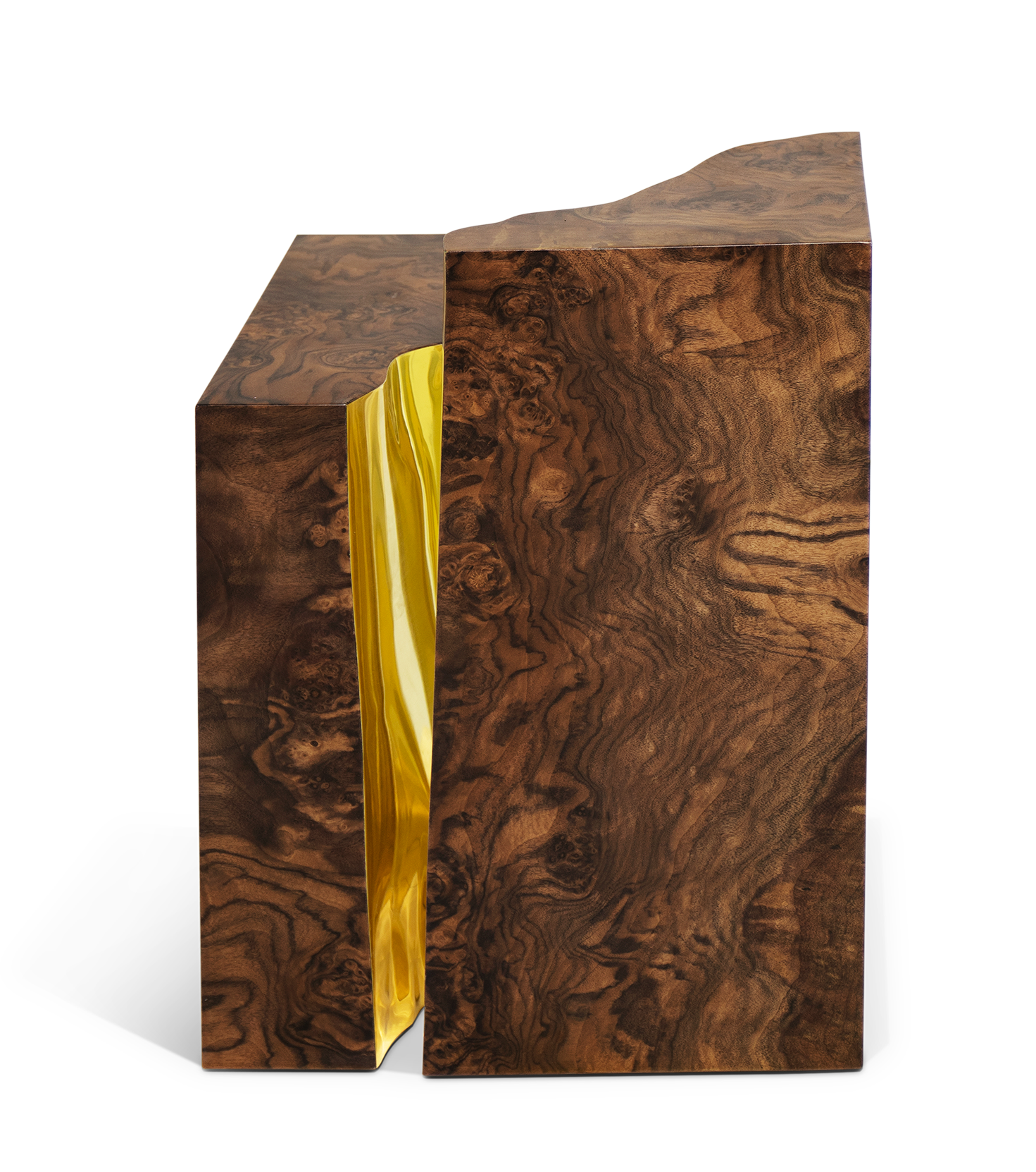 Fissure Walnut Side Table