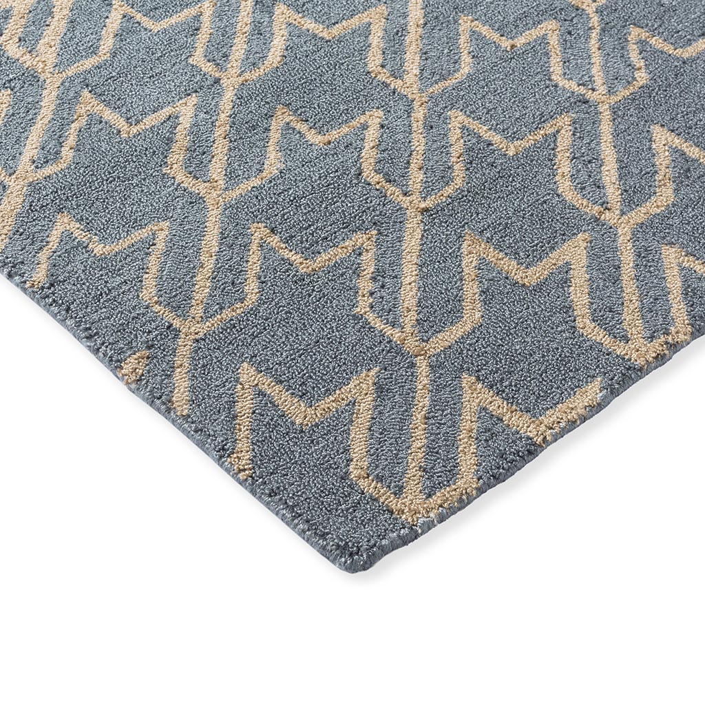 Houndstooth Blue Outdoor Rug