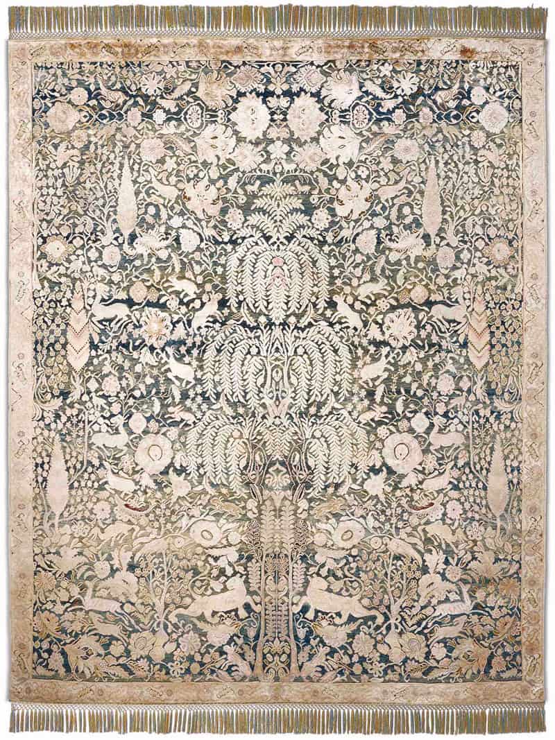 Gold / Blue Hand-Woven Rug