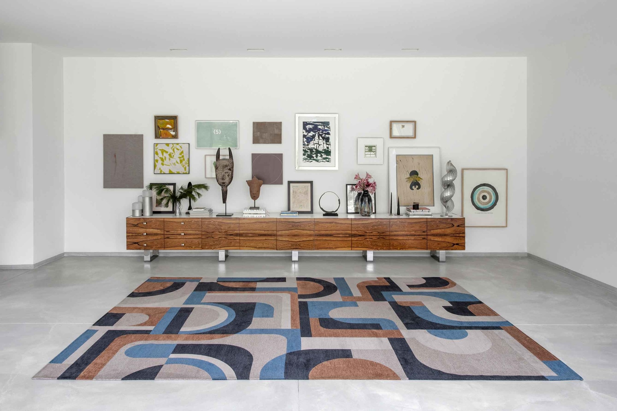 Geometric Blue Flatwoven Rug