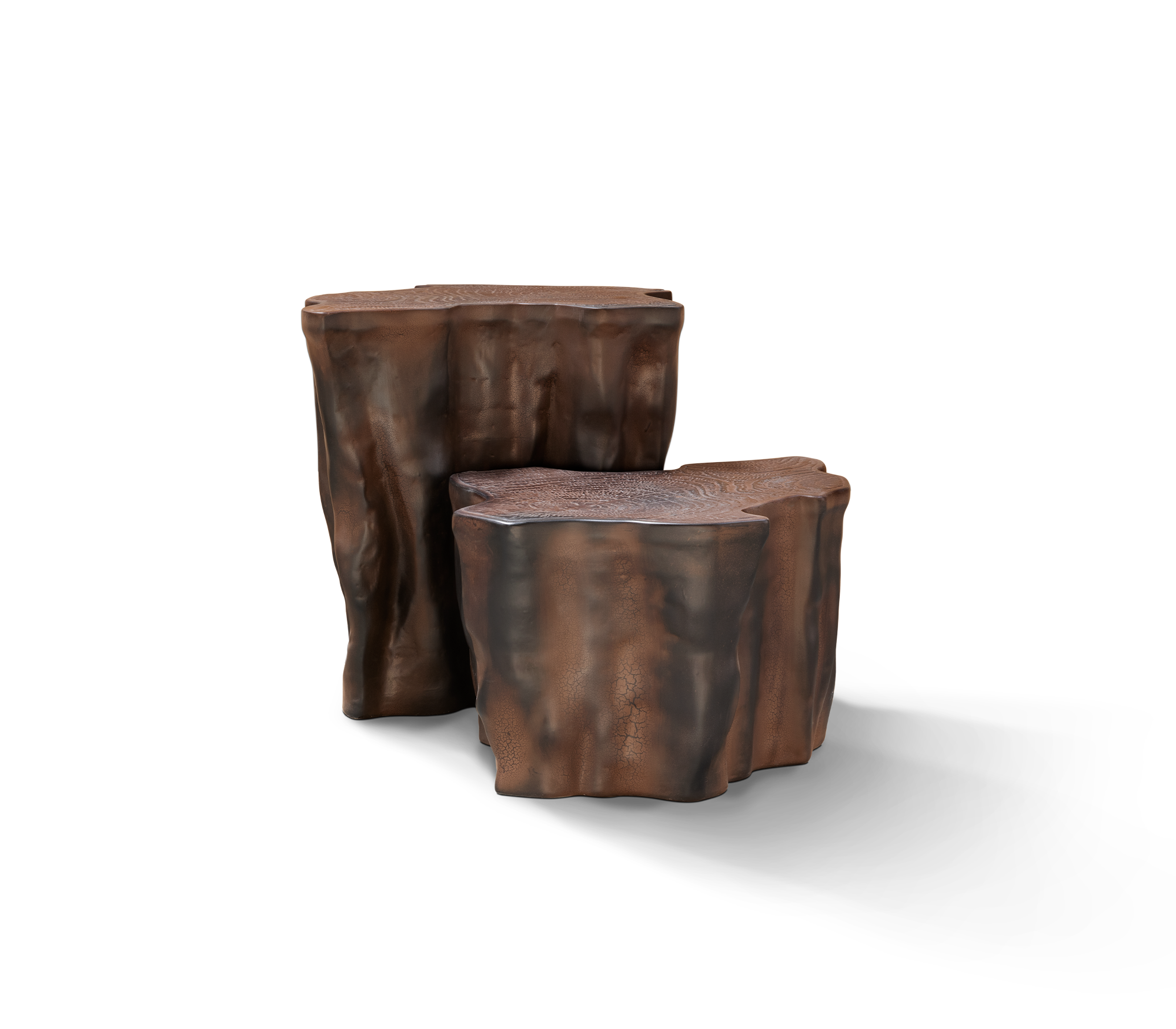 Horizon Dark Brown Ceramic Side Table