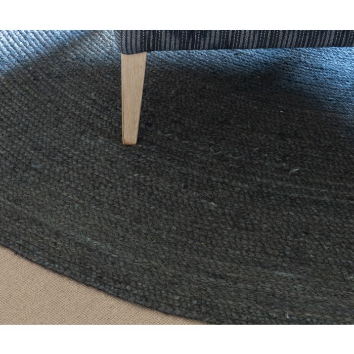 Flatwoven Indigo Circular Rug