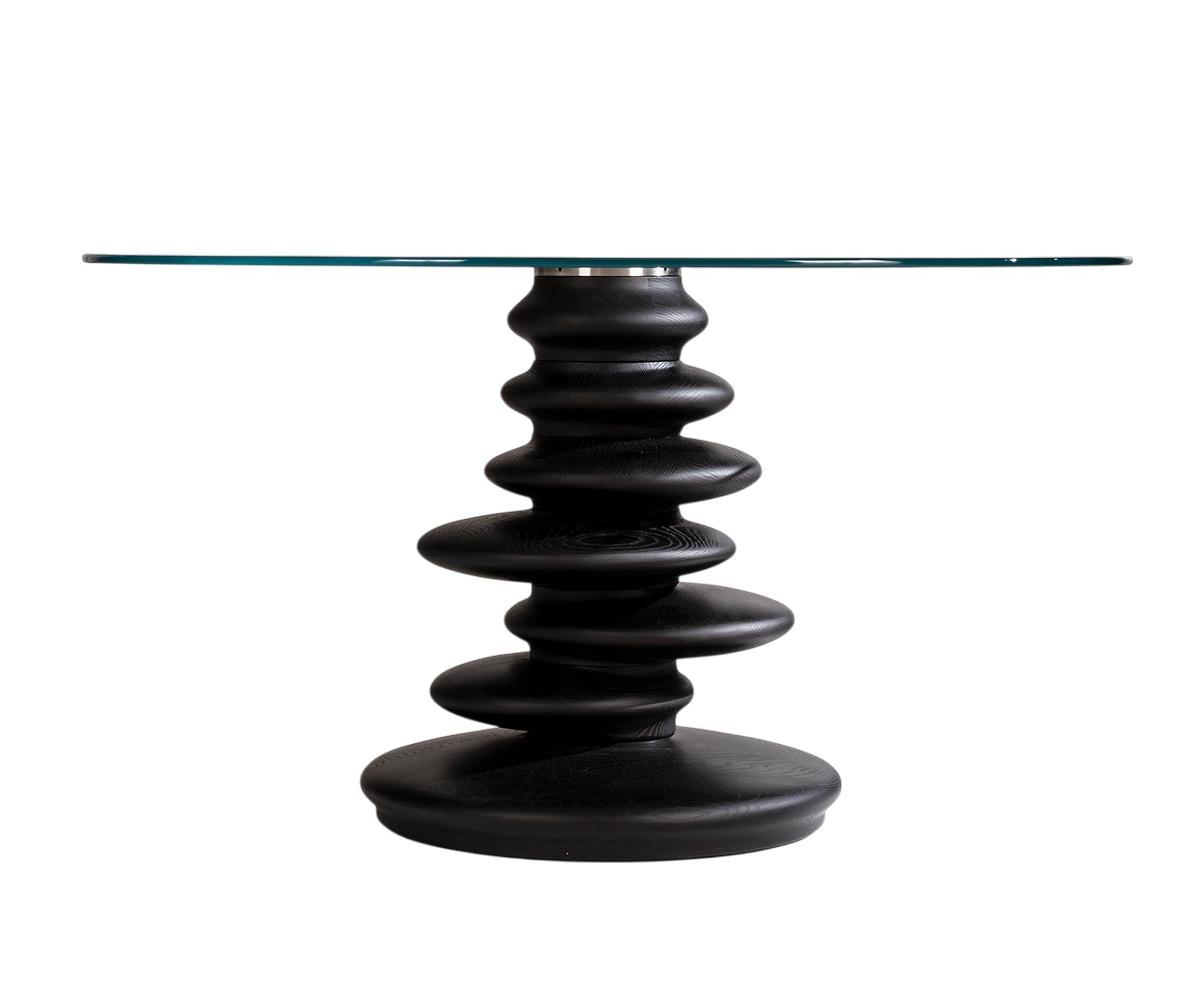 Ometto Round Glass Top Dining Table