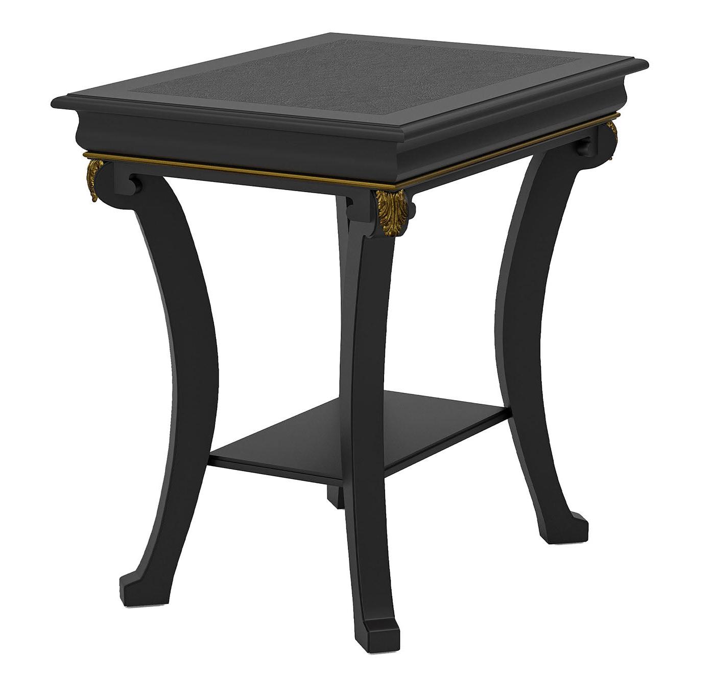 Leather-Top Side Table