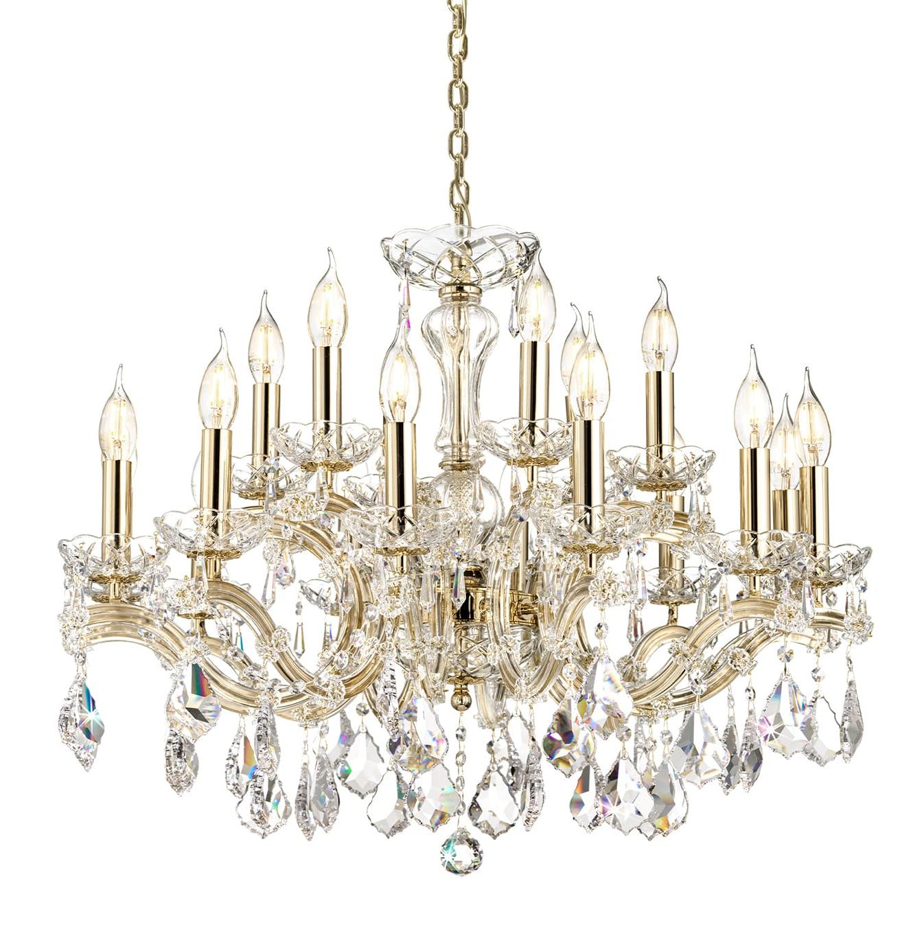 Mariateresa Crystal Chandelier Gold Finish