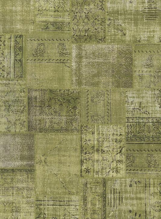 Lemon Green Patchwork Handmade Rug