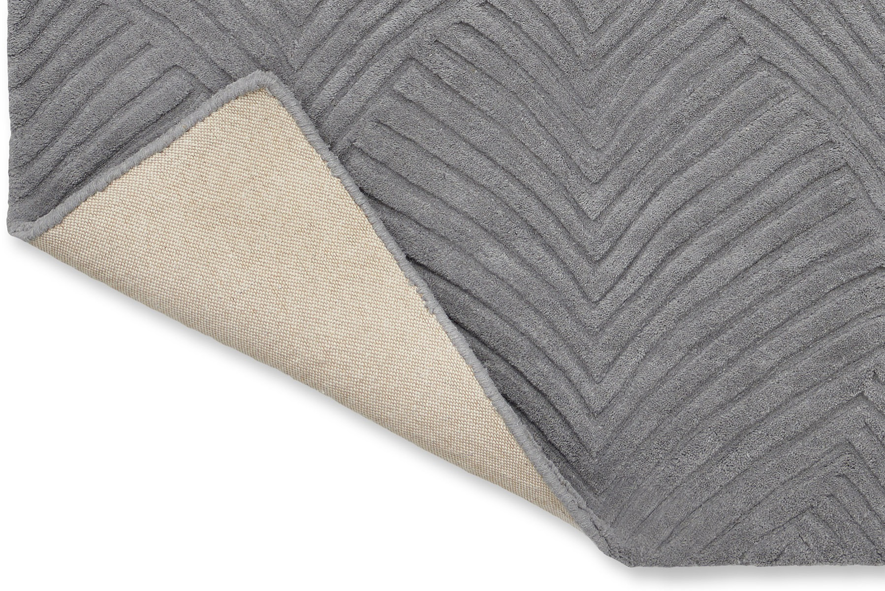 Grey Wool Embossed Rug