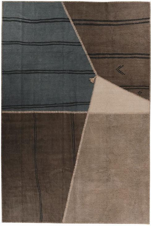 Patchwork Hemp Brown & Grey Rug