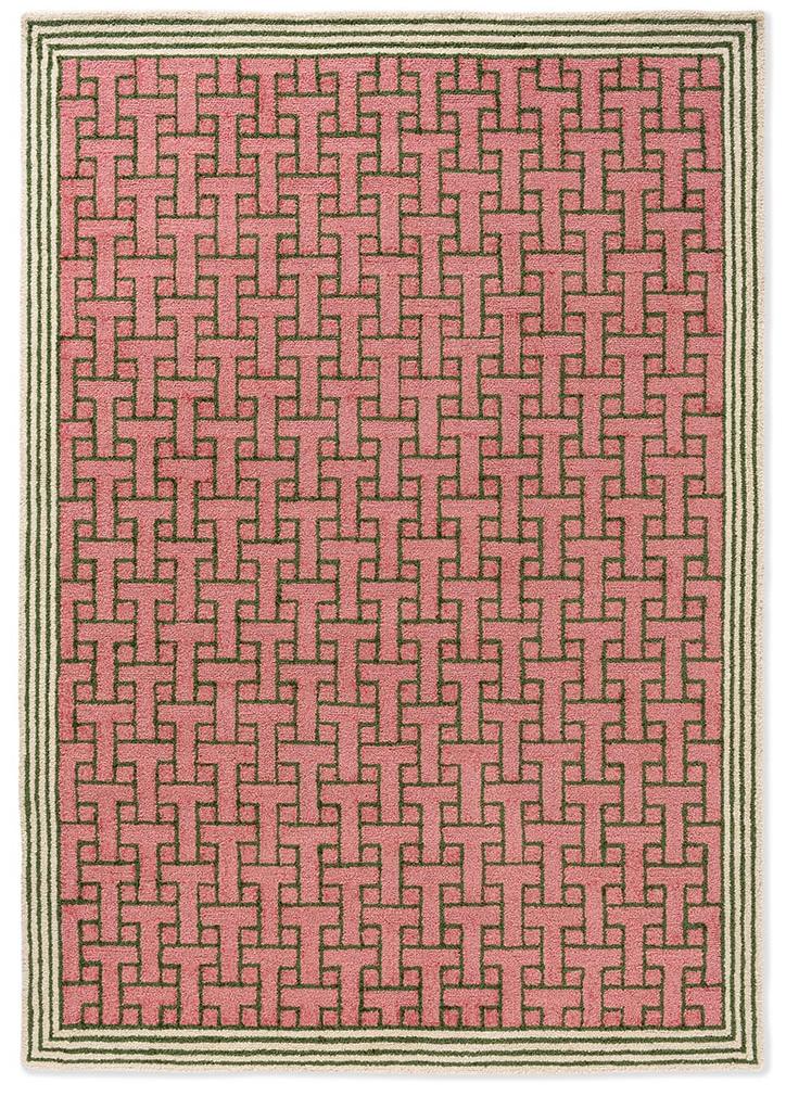 Monogram Pink Rug for Outdoor Use