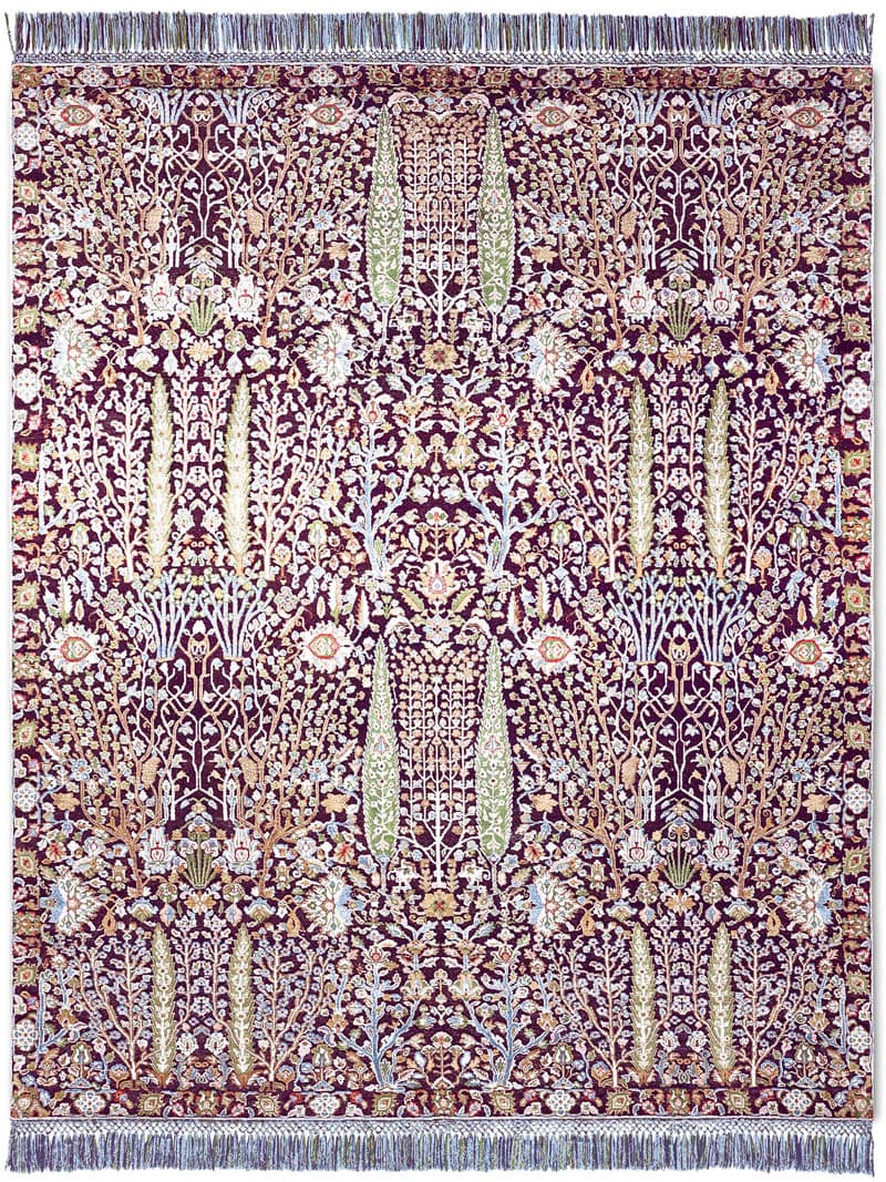 Pine Garden Purple Hand Woven Rug