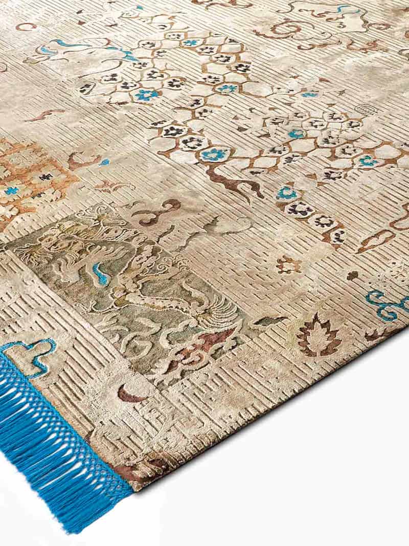 Dragon Blue / Beige Exquisite Handmade Rug