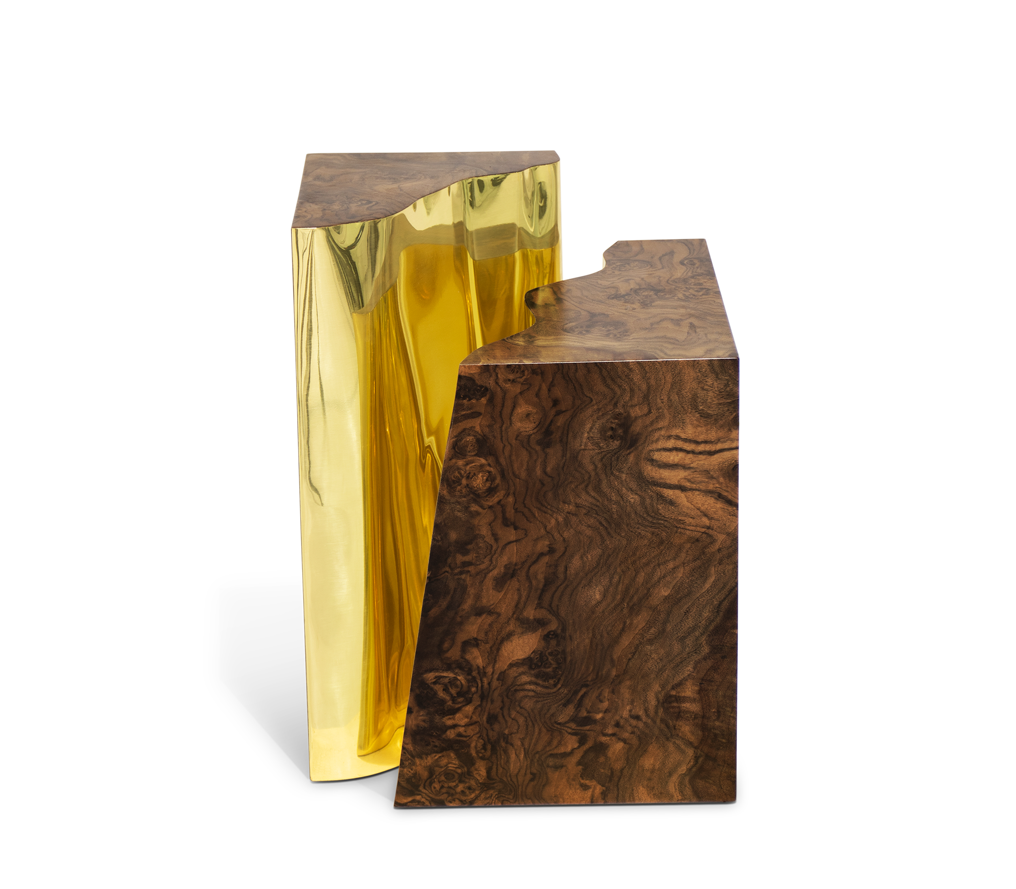 Fissure Walnut Side Table