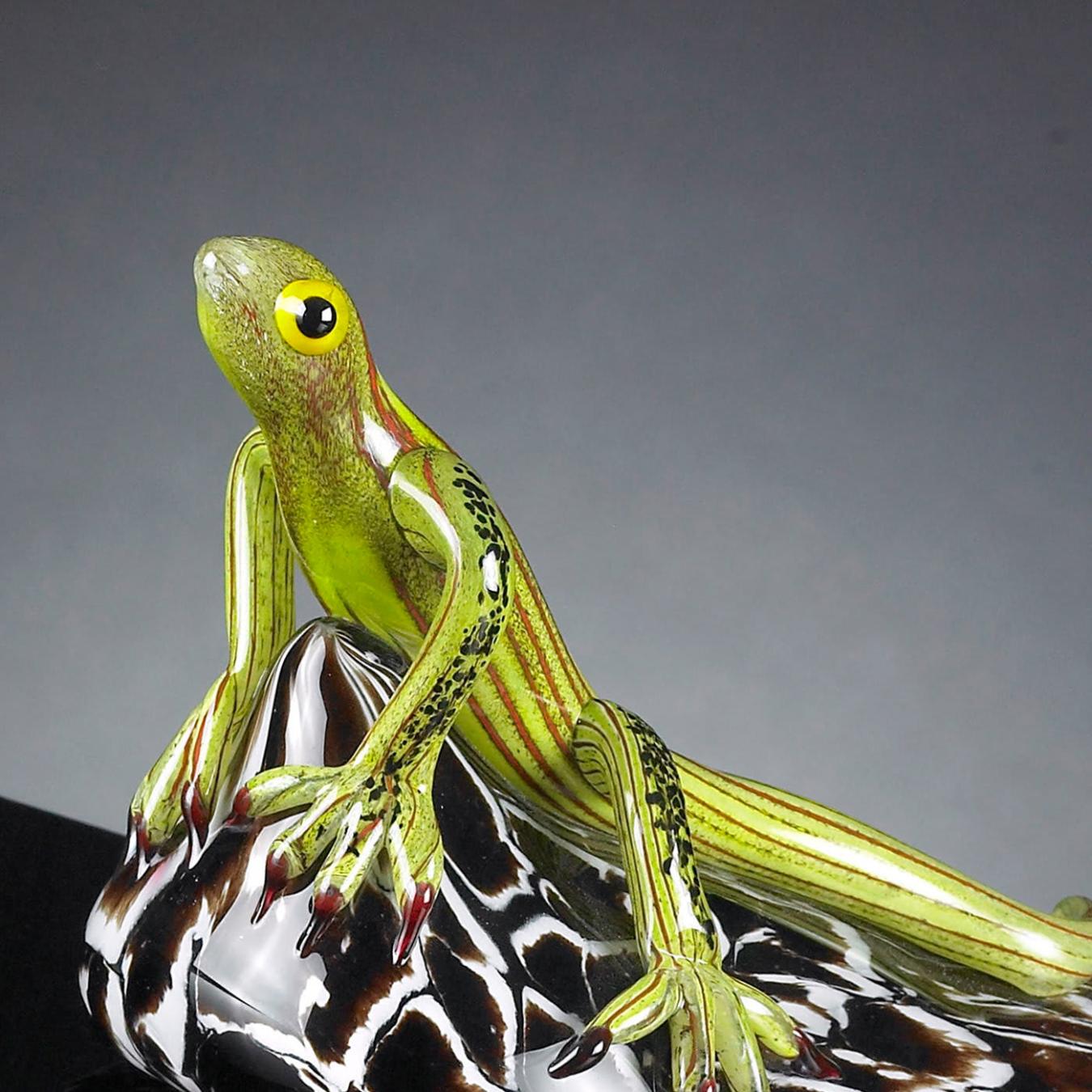 Lizard on Stone Sculpture