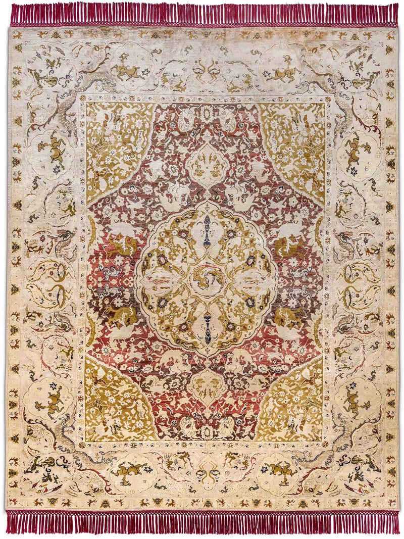 Gold Hand Knotted Rug