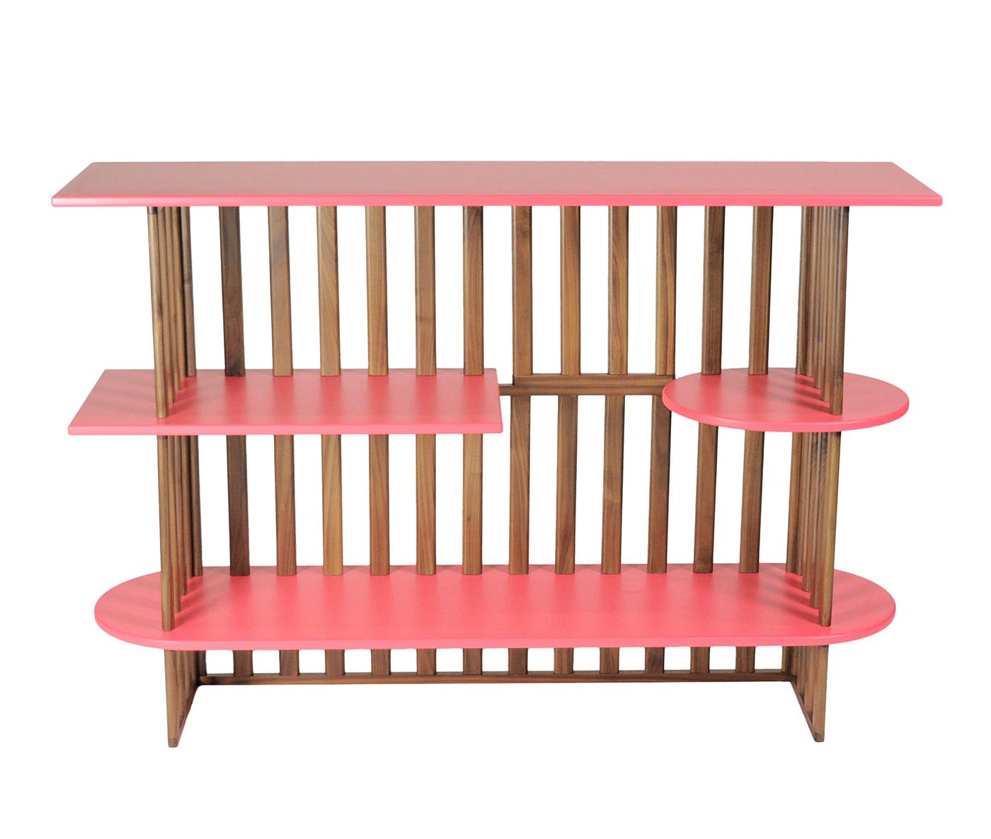 Pink Three-Level Bookcase