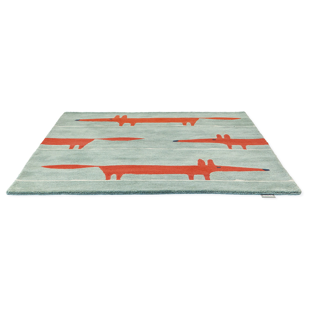 Fox Mint / Orange Handwoven Rug