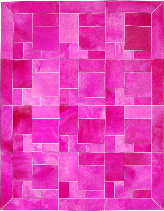 Puzzle Pink Cowhide Rug