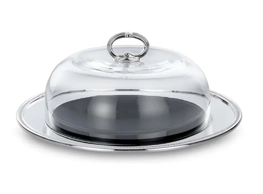 Silver-Plated Cheese Tray with Lid