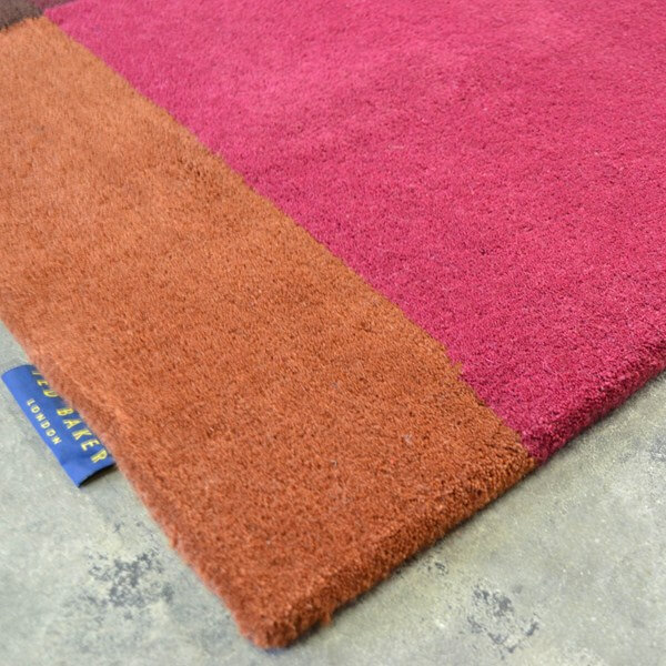 Plaid Burgundy Handwoven Rug
