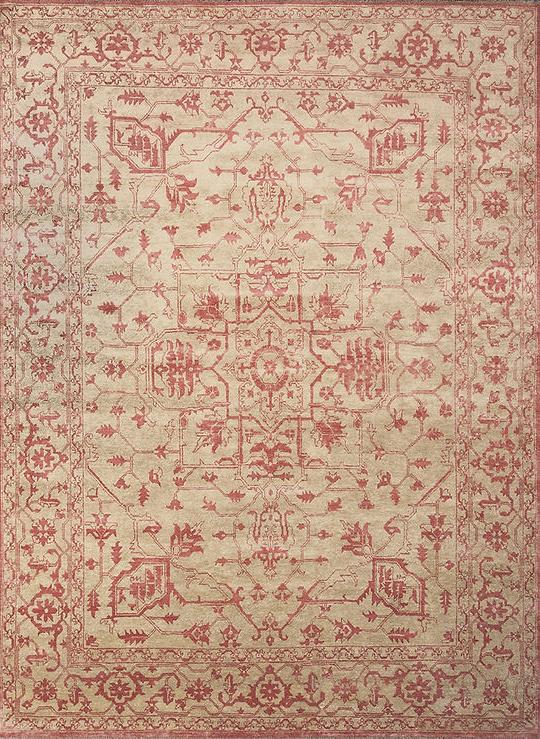 Heriz Pink Hand Knotted Rug