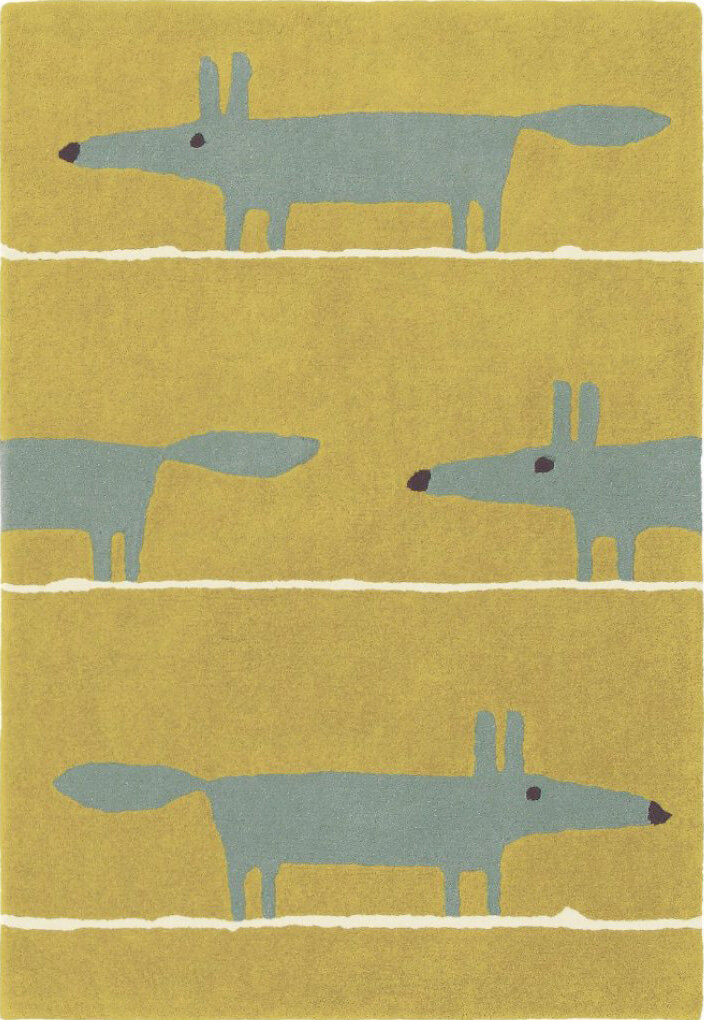 Fox Mustard Wool Handwoven Rug ☞ Size: 4' x 6' (120 x 180 cm)