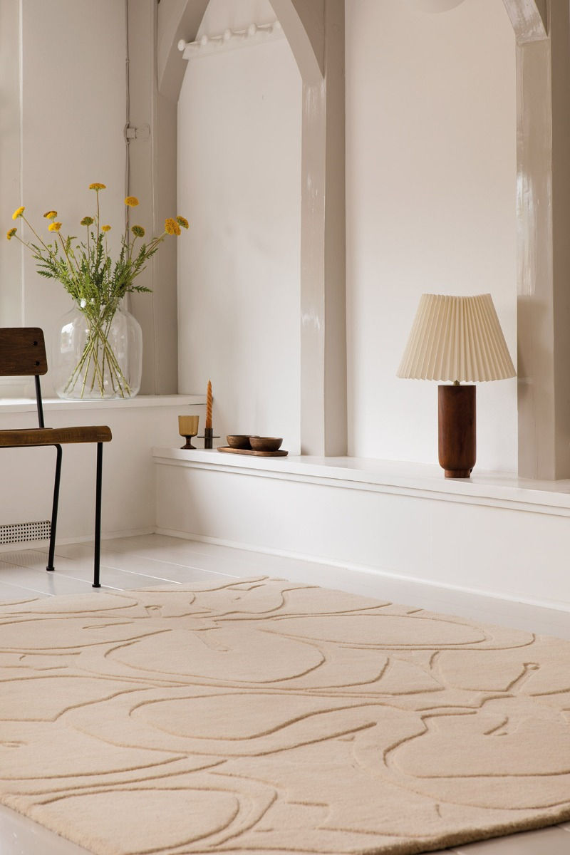 Romantic Magnolia Cream Designer Rug