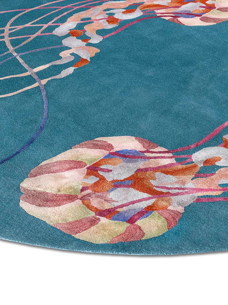 Jellyfish Round Exquisite Handmade Rug