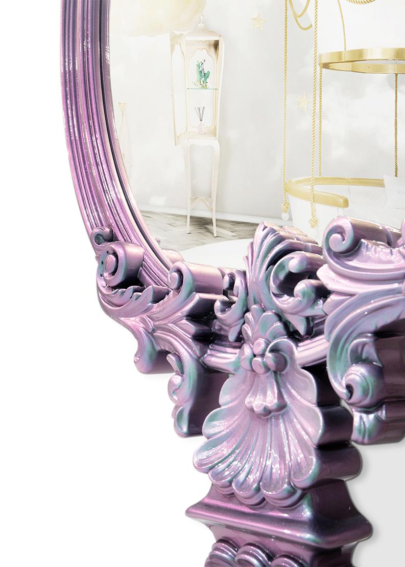 Mystic Chameleon Pink Wall Mirror