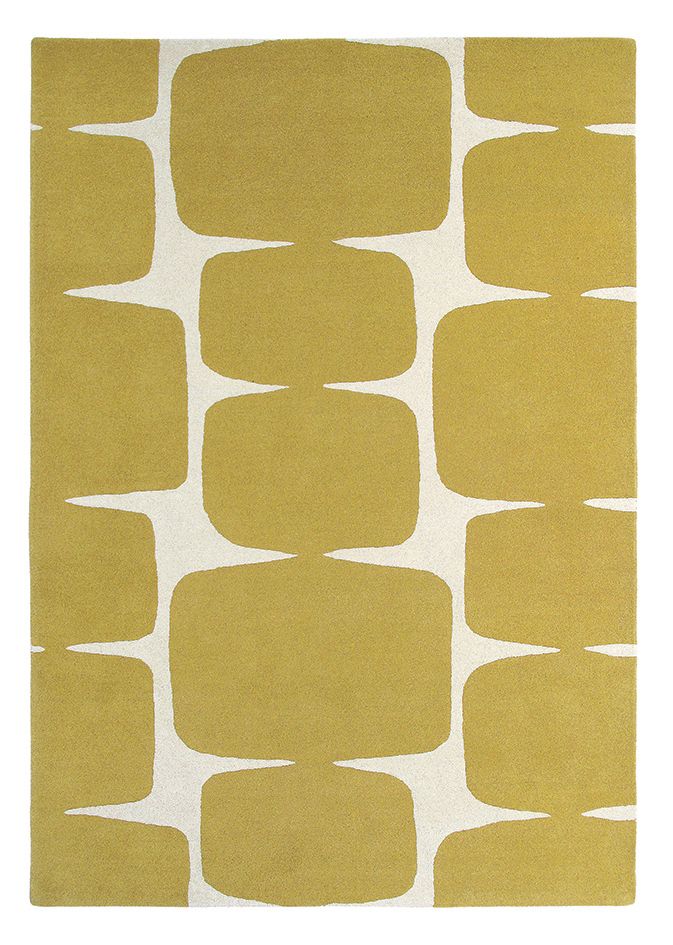 Yellow Indian Handtufted Wool Rug ☞ Size: 5' 3" x 7' 7" (160 x 230 cm)