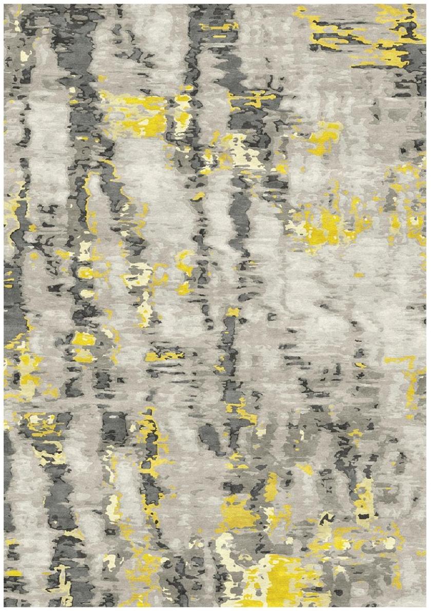 Hand Made Citron Abstract Rug