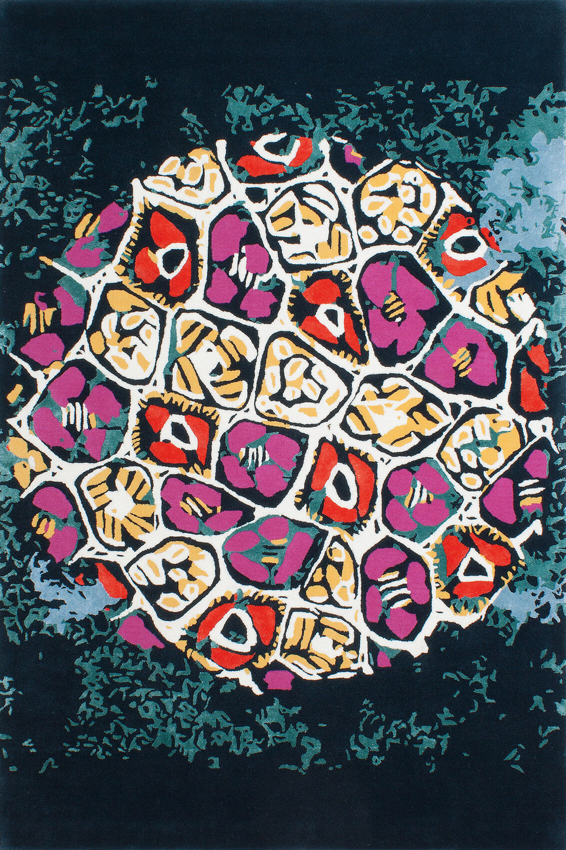 Mosaic col. Handwoven Rug ☞ Size: 9' 2" x 9' 2" (280 x 280 cm)