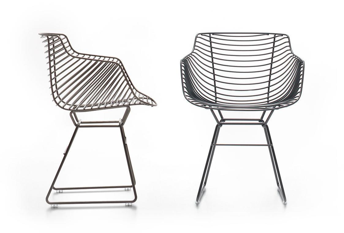 Flow Filo Outdoor Chair ☞ Color: Matt Painted Black Nickel ☞ Configuration: Chair