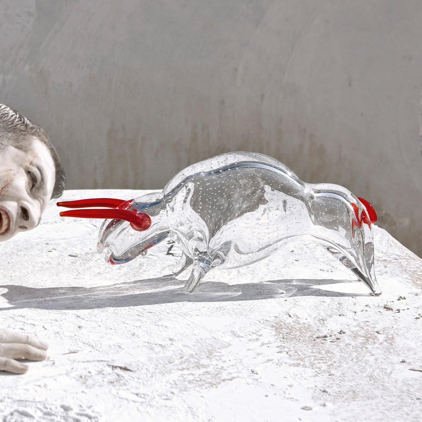 Glass Bull Figurine