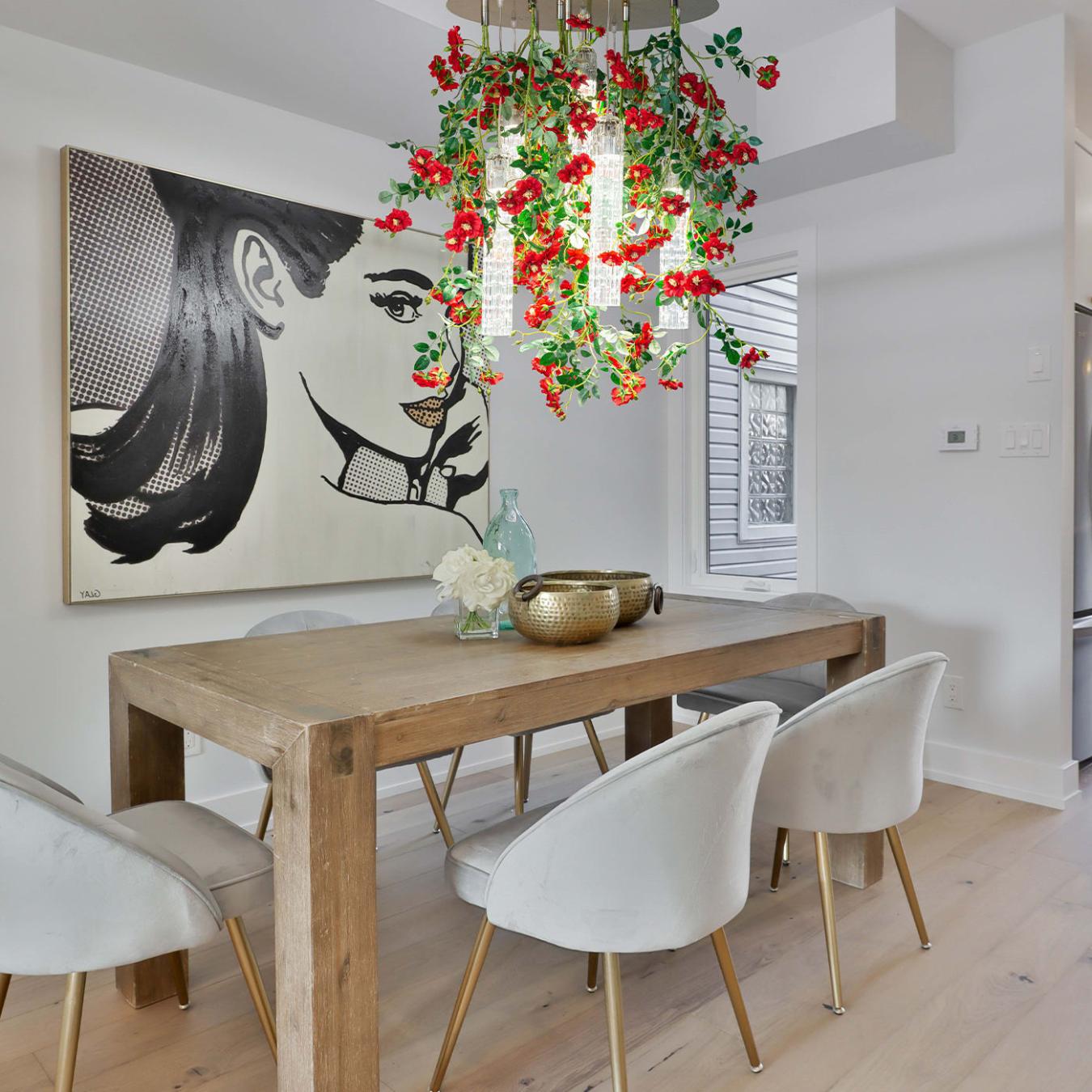 Wil Red Roses Large Chandelier
