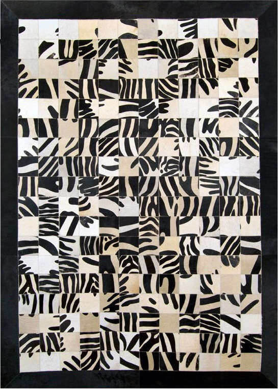 Mosaic Zebra Cowhide Rug