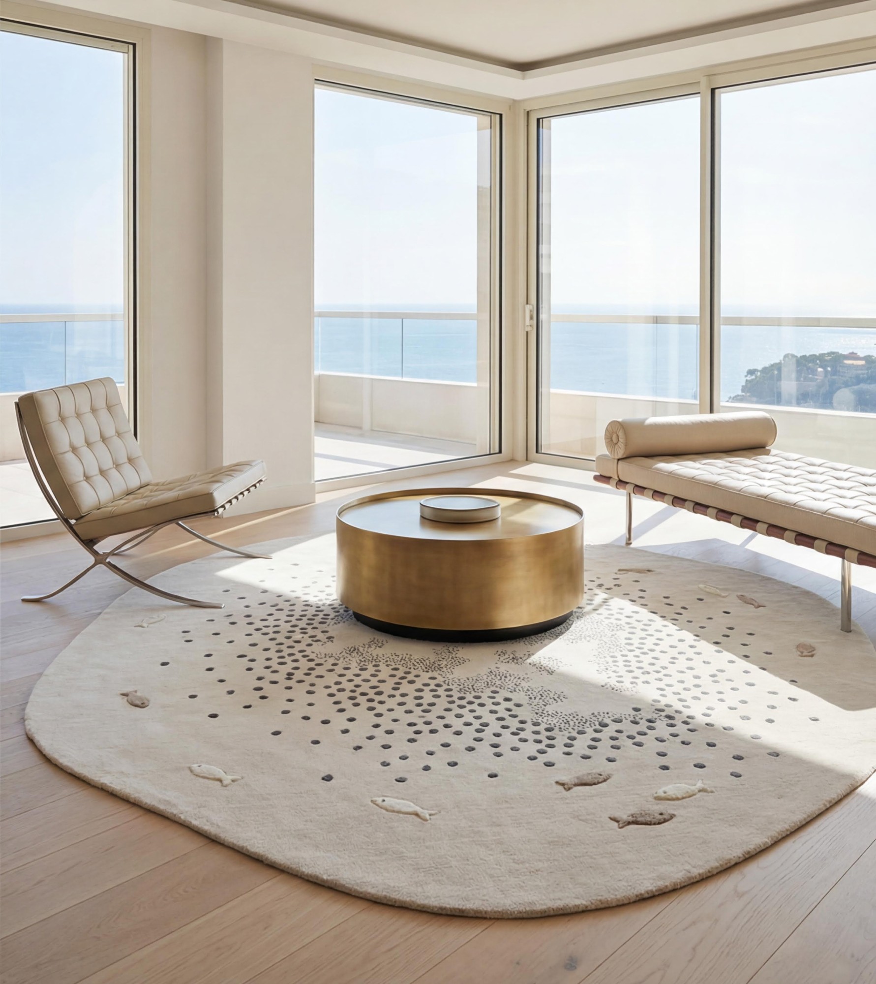 Ivory Halo Handcrafted Rug