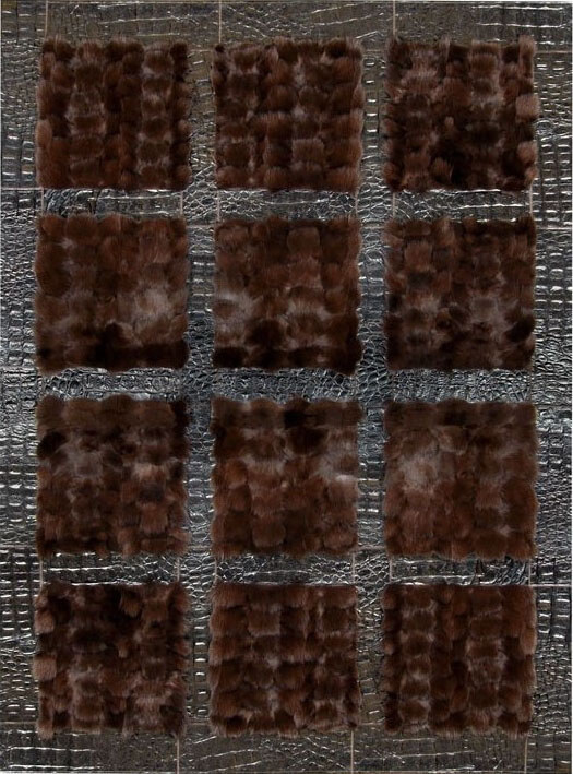 Fox Real Fur Brown Rug