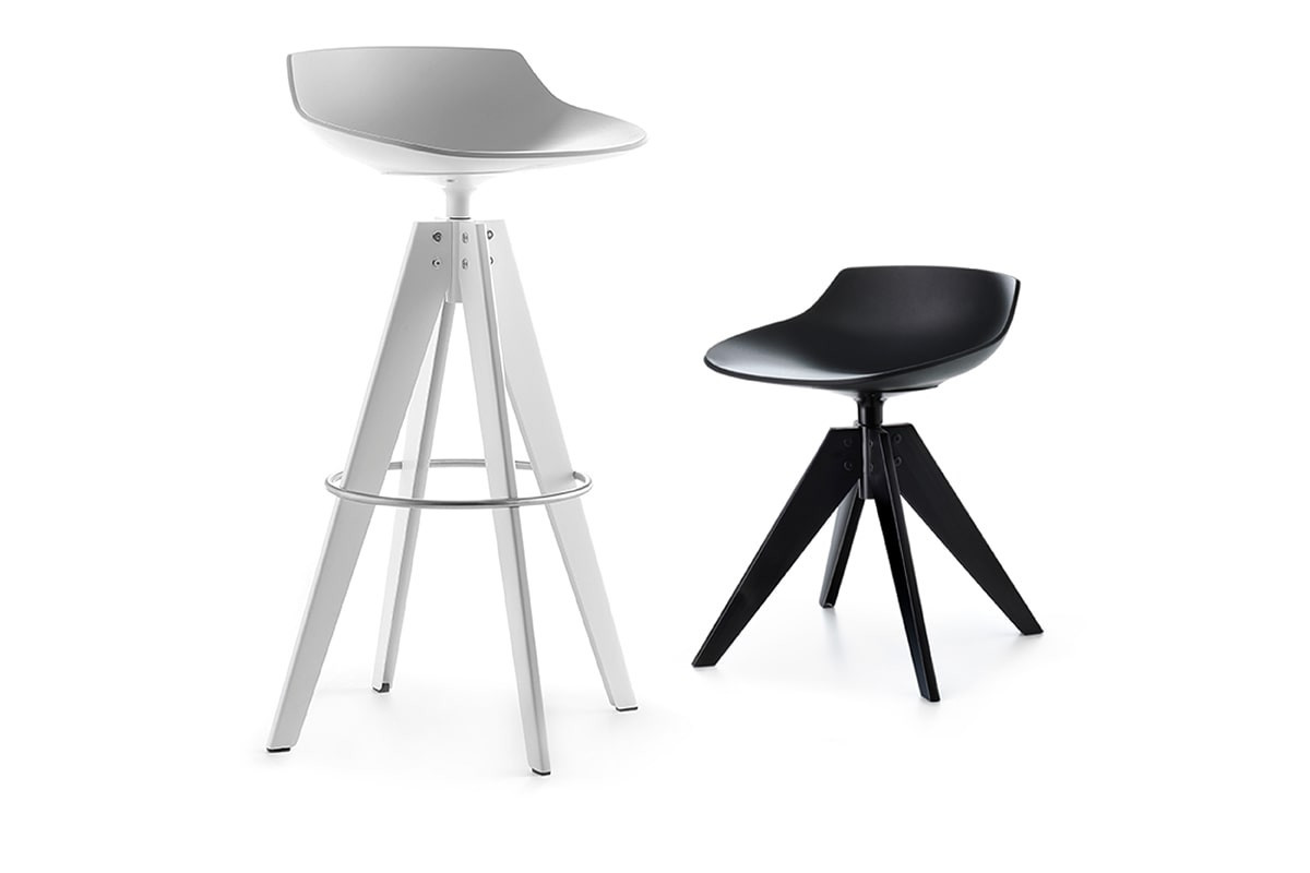 Flow Stool Steel Base ☞ Color: White ☞ Dimensions: Height 78 cm