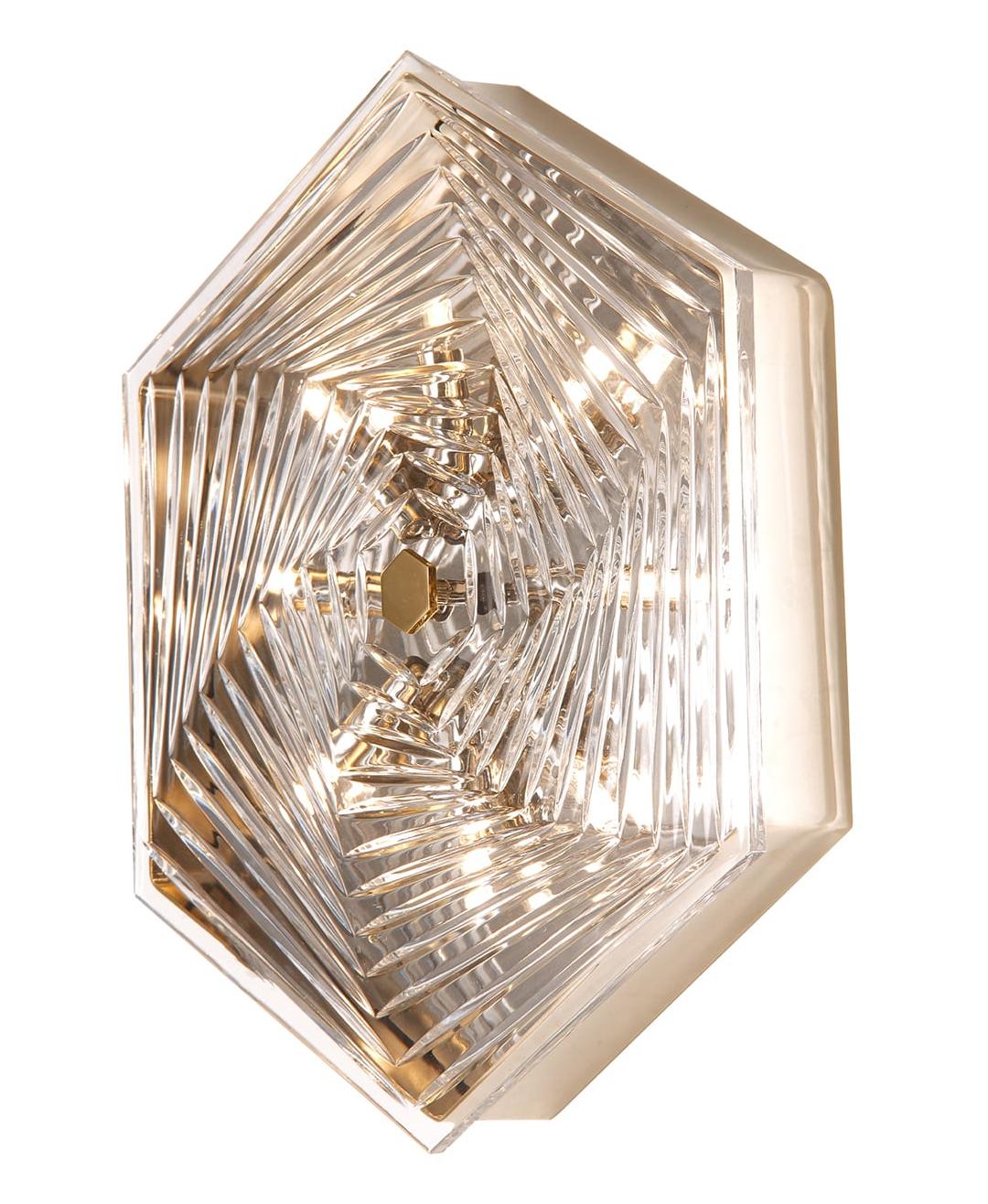 Hexagonal Large Brass Wall & Ceiling Light