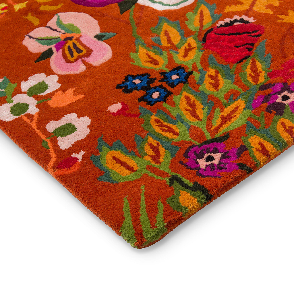 Amber Lime Floral Rug