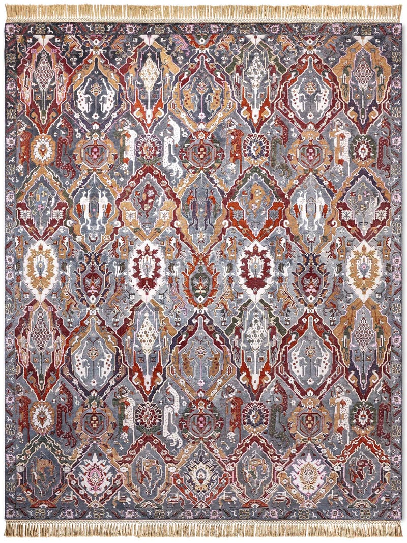 KavaBagh Charcoal Hand-Woven Rug ☞ Size: 250 x 300 cm