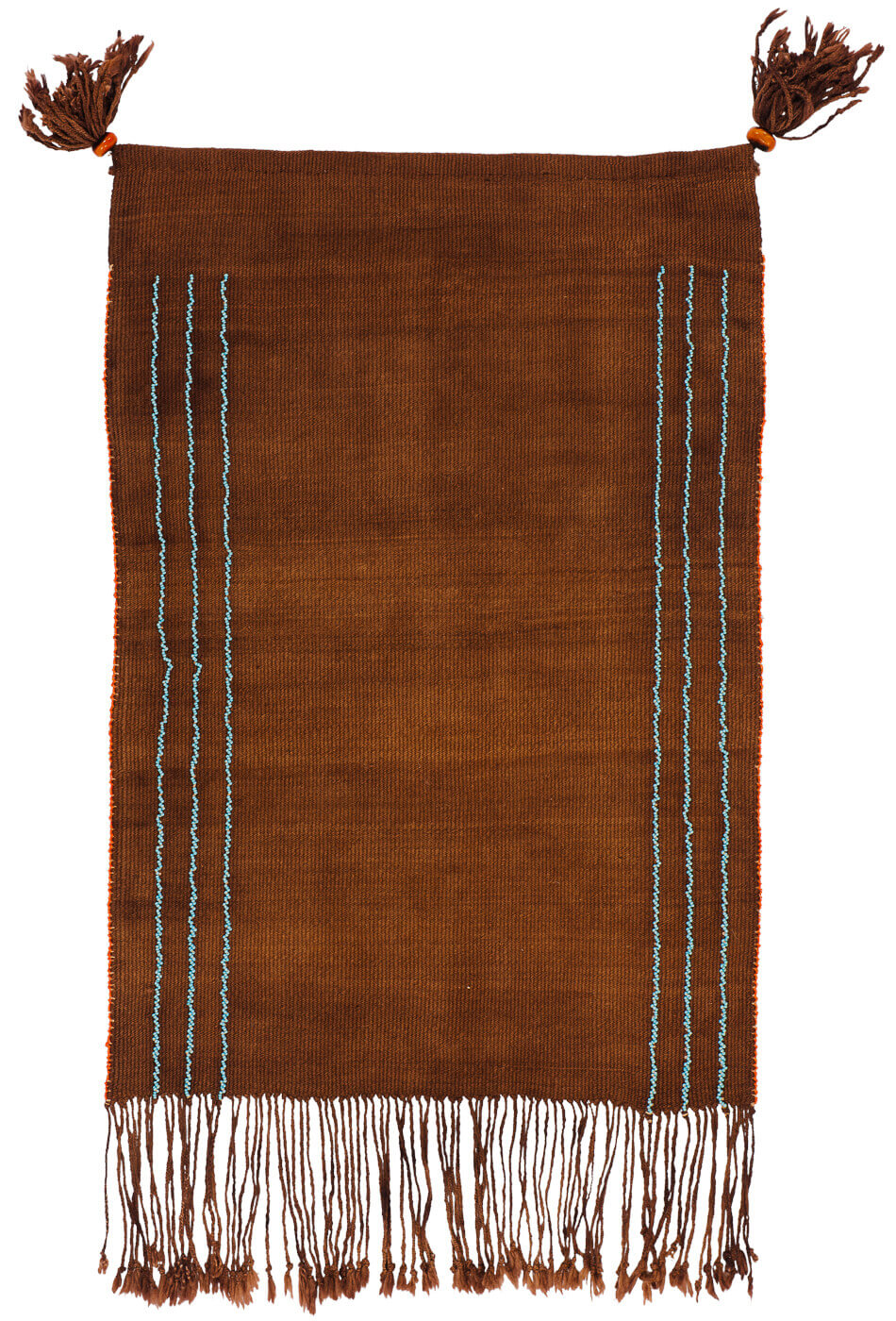 Hand-Woven Tribal Brown / Blue Rug