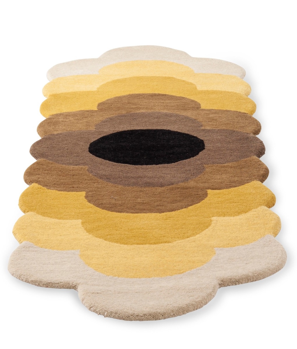 Floral Yellow Handwoven Rug
