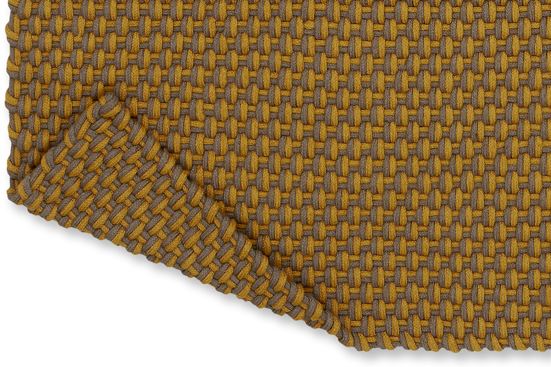 Mustard / Taupe Outdoor Handwoven Rug ☞ Size: 200 x 280 cm