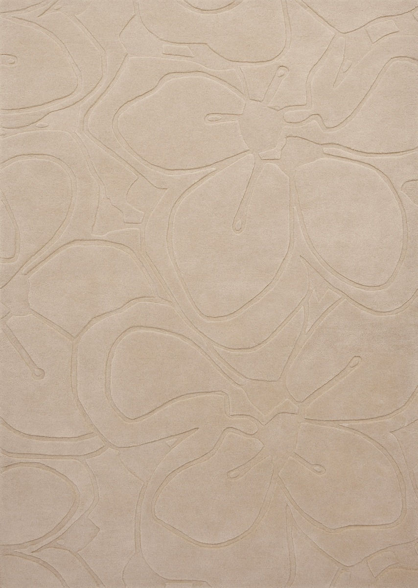 Romantic Magnolia Cream Designer Rug ☞ Size: 5' 7" x 8' (170 x 240 cm)