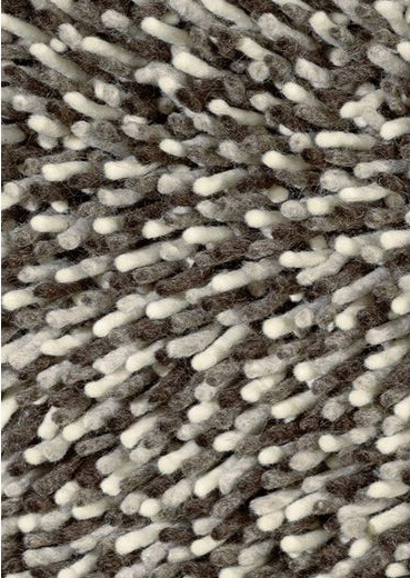 White / Grey Shag Gravel Rug