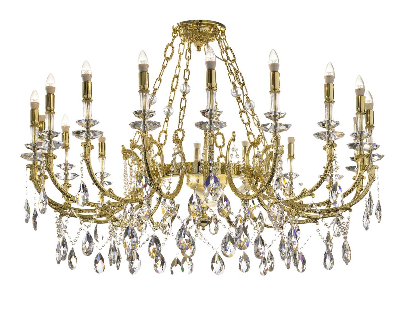Classic Gold Finish Crystal Chandelier