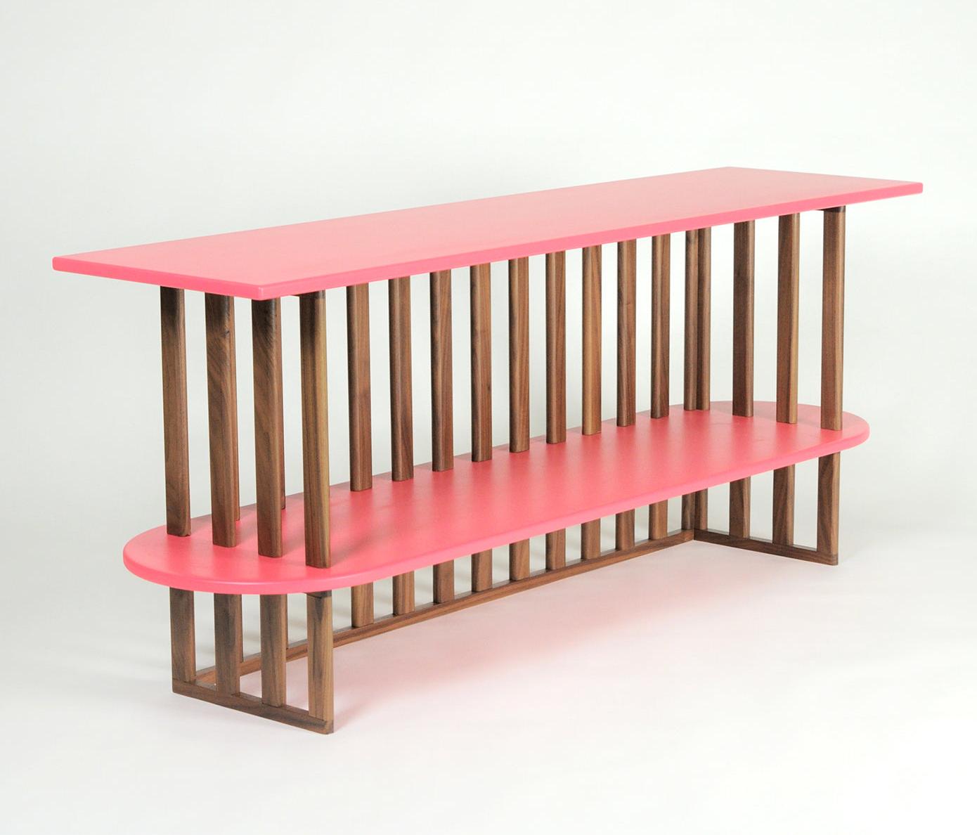 Pink Two-Level Console Table